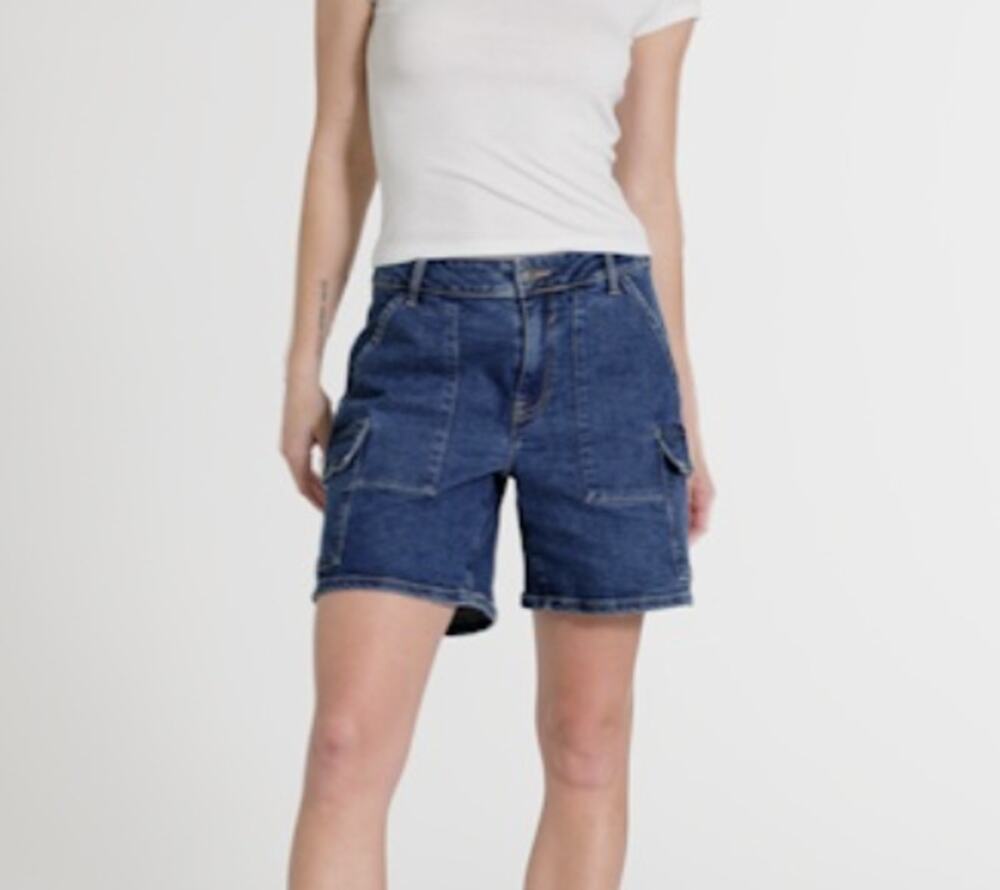 Vigoss Dark Wash Cargo Denim Jean Shorts Jorts NWT Size 27